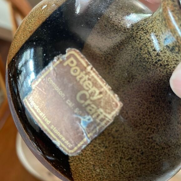 Mid Century Pottery Craft Stoneware Bud Vase - Picture 8 of 8